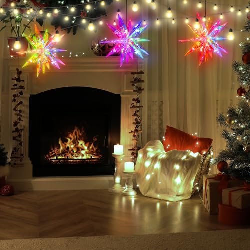 LED Christmas Tree Topper Star 10.5 inch USB Smart LED Light with App & Remote Control