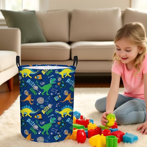 Dinosaur Laundry Basket - Waterproof Kids Toy Storage Bin & Hamper