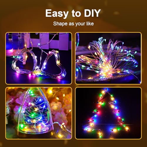 ZGWJ Fairy Lights Battery Operated 12 Pack 20 LED 7ft Waterproof USB-Optional Colorful String Lights with 3 Modes