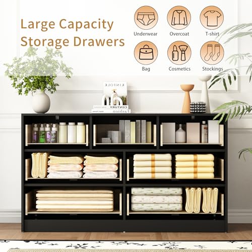3-Piece Bedroom Furniture Set: 7-Drawer Dresser and 2 Nightstands