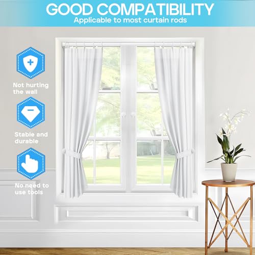 Adjustable Spring Tension Curtain Rod (32-76 Inch) - No Drilling, White