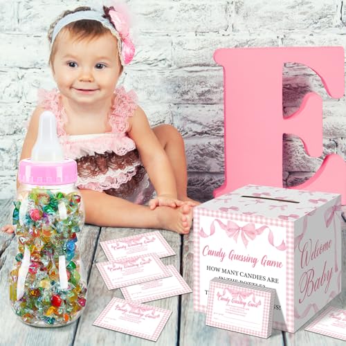 52-Piece Baby Shower Game Set with Large Bottle and Guessing Cards