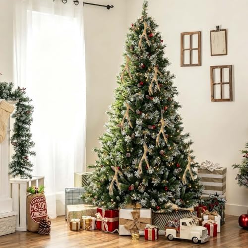 Feoang 8Pcs Deer Antler Ornaments Reindeer Antlers Christmas Tree Decor Set - 20 cm