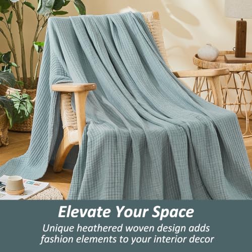 Cotton Muslin Queen Blanket - Lightweight Breathable Bedspread 90x90