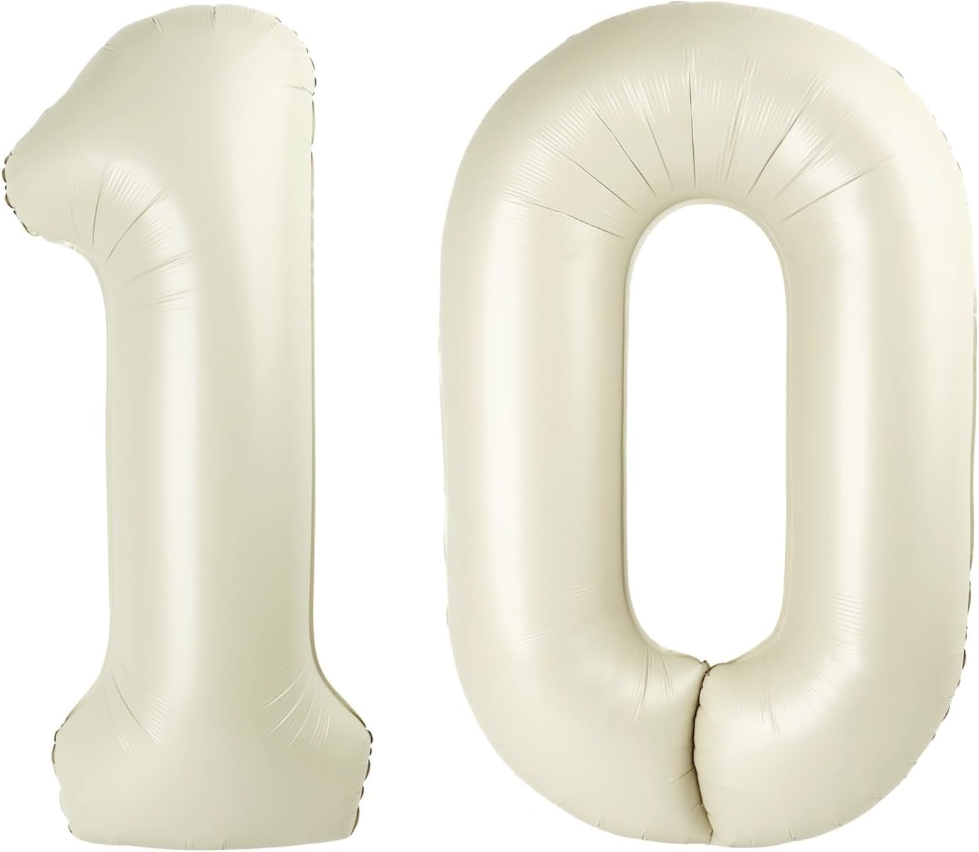 Skiennix 40-Inch Number 10 Balloon - Cream Foil Birthday Decoration for Men & Women