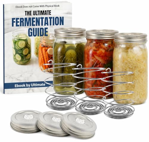 Fermentation Kit for Wide-Mouth Mason Jars with Venting Lids and Weights