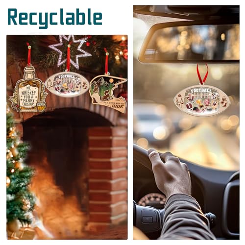 Football Ornament for Christmas Tree - Football Lover Shaker Decor, 2025 Variation