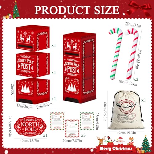 Humyoun Deer Christmas Letters to Santa Mailbox Kit - Holiday Decor