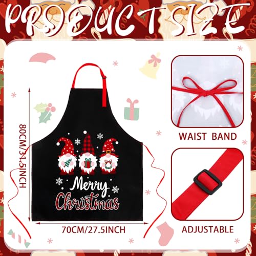 Geyoga 12 Pcs Christmas Aprons Waterproof Adjustable Kitchen Aprons - Modern