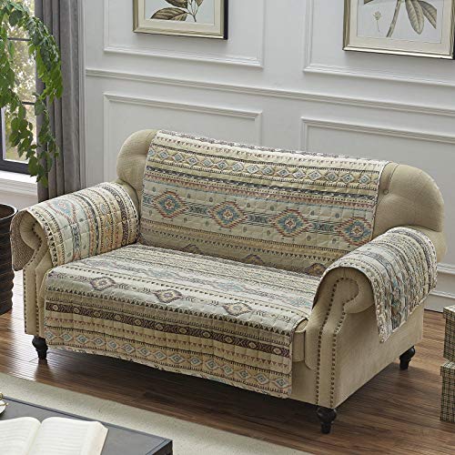 Phoenix Loveseat Slipcover Protector - Tan Reversible 103x76 inches