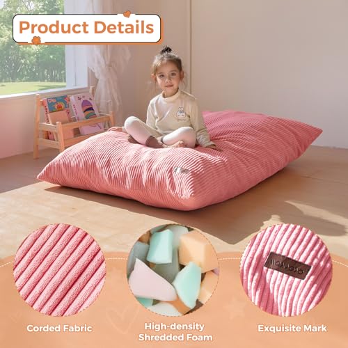 Kids 3-in-1 Convertible Bean Bag Chair & Floor Sofa Lounger, Corduroy Cover
