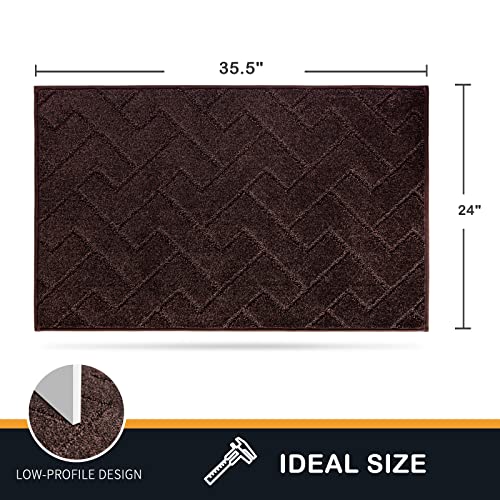 Dirt Trapping Indoor Door Mat, 24" x 35.5" Non-Slip Washable Entryway Rug