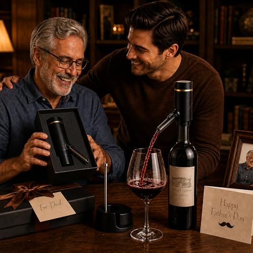 BLUBYEES Matte Black Electric Wine Aerator & Dispenser - Automatic Pourer
