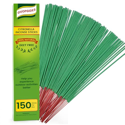 Natural Citronella Incense Sticks - Plant-Based Essential Oil Blend - 150 Pcs