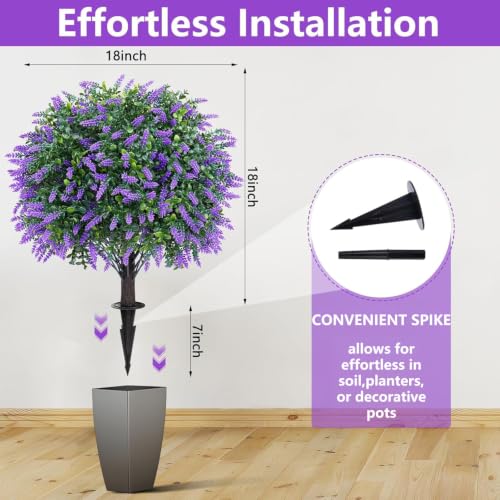 2-Pack Artificial Topiary Ball Shrubs, UV Resistant Faux Boxwood Plants
