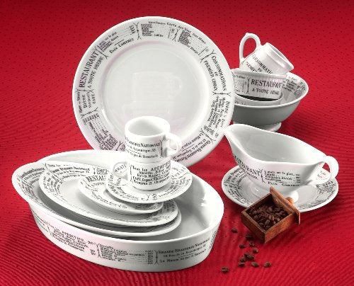 Pillivuyt Brasserie Saucer Set of 4 - 6.5-inch French Porcelain Coffee Cup Coasters