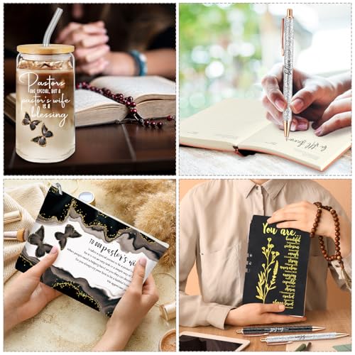 Funnymoom Black Pastor Appreciation Gift Set with Tumbler Journal Pens