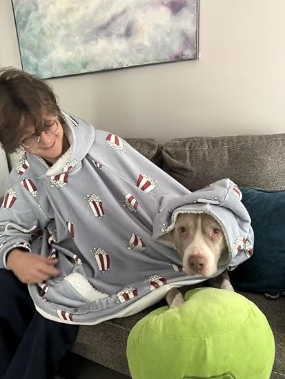 Gaorui Gray Two-Person Hooded Flannel Pajama Blanket Set