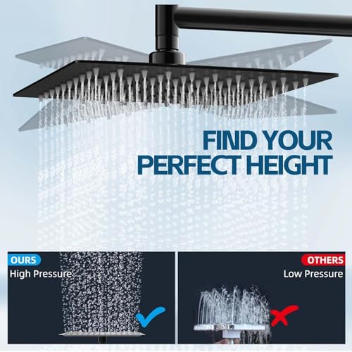 10-Inch Dual Rainfall Shower Head Combo with Handheld Spray & Extension Arm