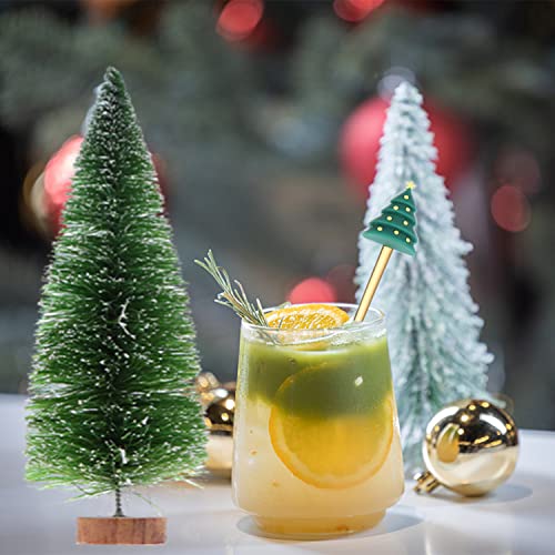 4Pcs Christmas Stainless Steel Coffee Spoons with Red Box Santa Tree Star Holiday Decor