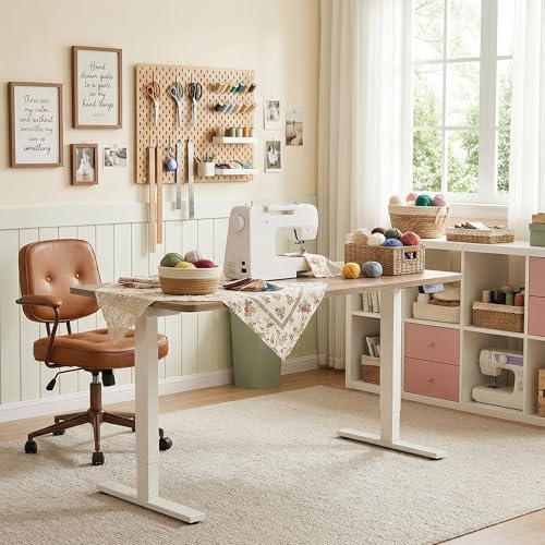 Electric Adjustable Sewing Table, 63" x 24" Standing Craft Desk with Memory