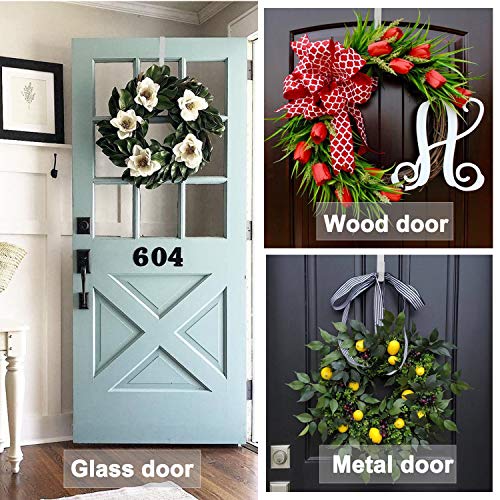 Adjustable Over the Door Wreath Hanger (14.9-25") - 20 lb Heavy Duty Metal Hook