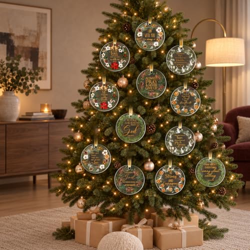 Thyle 24 Set Christian Ornaments with Cards Bible Verses - Classic Style, 24/Classic