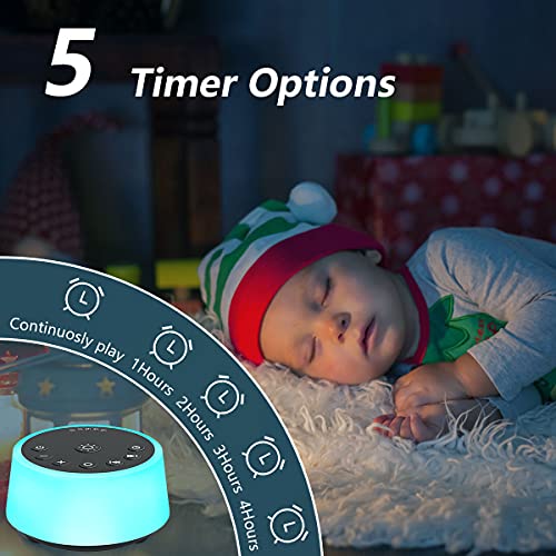 White Noise Sound Machine with 10 Color Night Light & 25 Soothing Sounds
