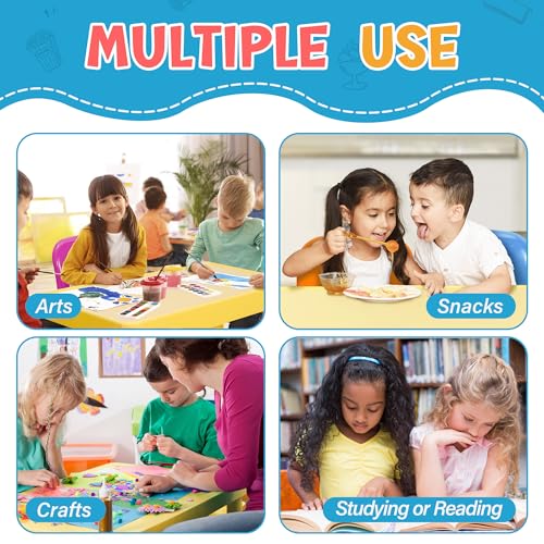 Kids Plastic Activity Table and 4 Chairs Set - Multicolor Playroom Furniture
