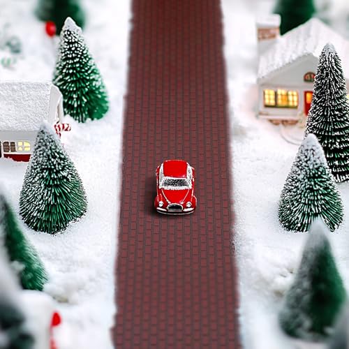 4 Pcs Christmas Village Brick Road Mats, Miniature Landscape Accessories