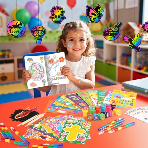 24 Bible Verses Christian Party Favors Bulk Set for Kids - Sunday School Rewards & Goodie Bags
