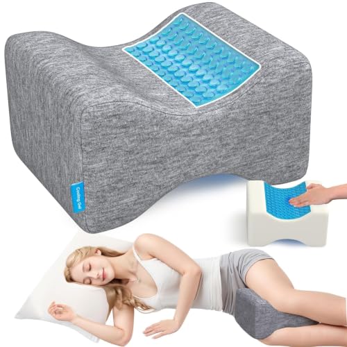 Cooling Gel Knee Pillow for Side Sleepers - Memory Foam Support