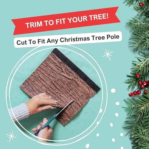 Realistic Wood Bark Wrap Cover for Artificial Christmas Tree Poles
