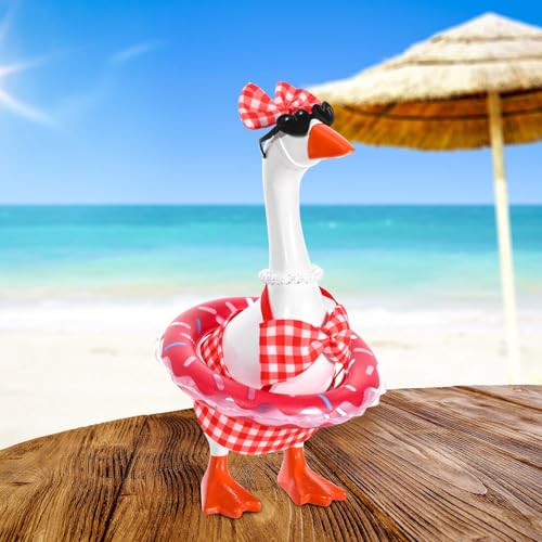 Summer Bikini Outfit Set for 7-Inch Desk Goose Figurine with Accessories