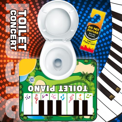 Musical Toilet Piano Mat - 24x19 Inch Waterproof Non-Slip Floor Rug