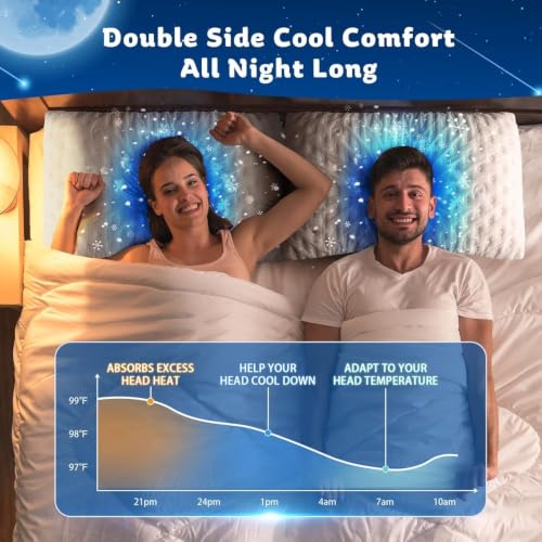 KUCEY Cooling Curved Memory Foam Side Sleeper Pillow for Neck Pain