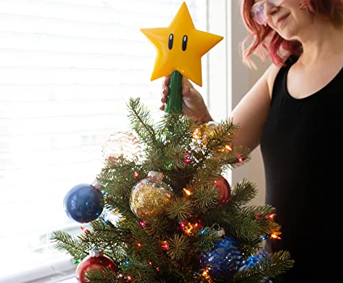 Mario Super Star Light-Up Christmas Tree Topper - 7-Inch Plug-In LED