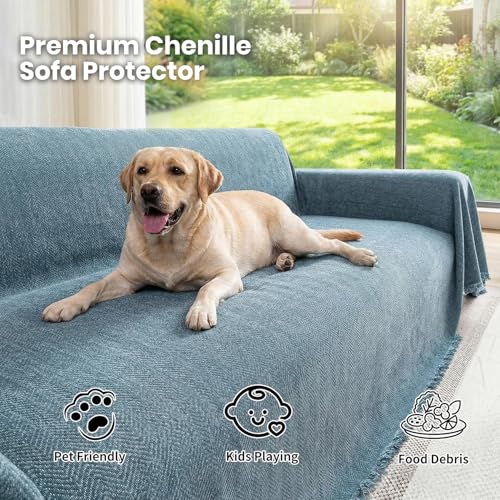 Non-Slip Couch Cover for Dogs - Washable Chenille, 71"x102"