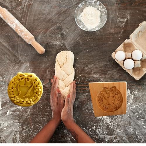 Christmas Wreath Wooden Cookie Molds – YingXue Beech Embossing Press for Baking