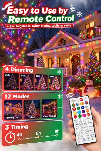 RGB String Lights 66ft Outdoor Indoor Waterproof LED Fairy Lights - 200 LEDs
