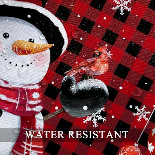 Pnylzzyxh Christmas Snowman Shower Curtain 72x72 inches Waterproof Red White