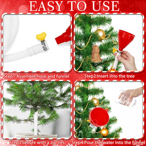 5FT Christmas Tree Watering Funnel System with Hose for Real Trees