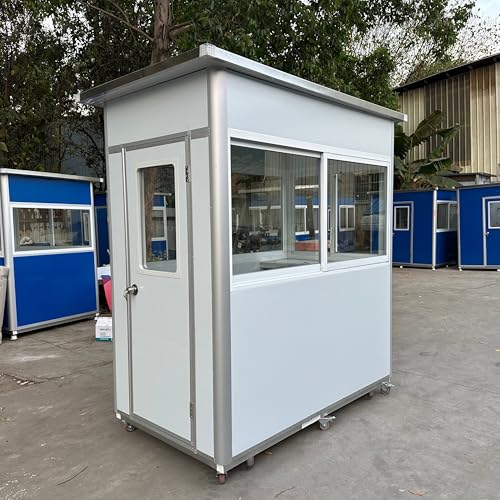 Guard Booth with AC & Heating 4x6.5ft Light Gray – Security, Climate Control
