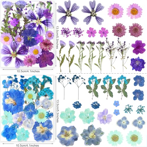 269 Pcs Dried Pressed Flowers Set with Butterfly Stickers for Resin Crafts