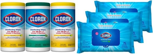 Clorox Disinfecting Wipes - Value Pack of 6 Canisters | Crisp Lemon & Fresh Scent, Easy Pull Seal
