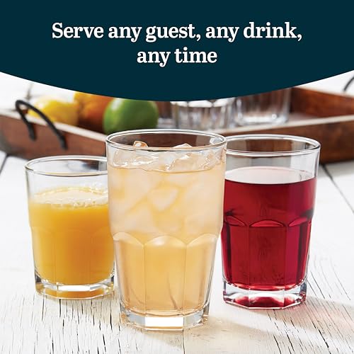 18-Piece Classic Stackable Drinking Glass Set - Cooler, Rocks, and Juice Cups