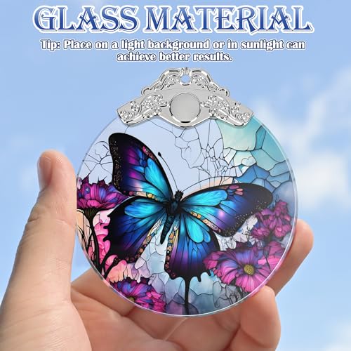 Touber Butterfly Stained Glass Ornament, 3x3.5 in – Christmas Tree Decor (Butterfly Variation)