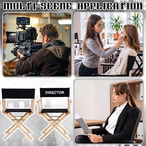 2-Set Director Chair Replacement Canvas Cover, Black Seat and Back Set