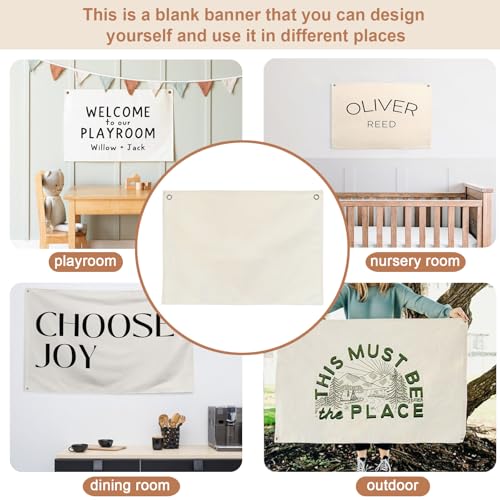 Large Canvas Hanging Wall Banner for Nursery and Playroom Decor 18"x25"