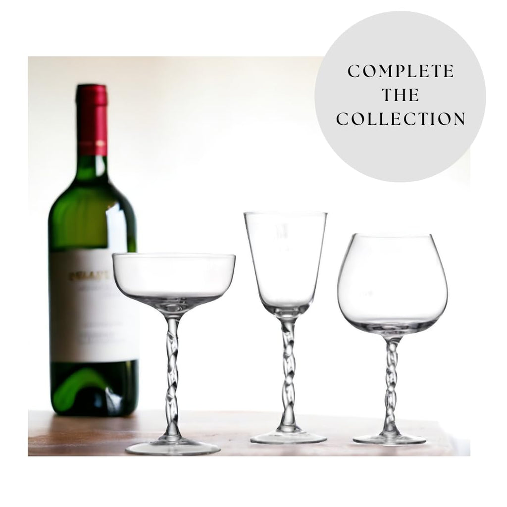 Ninth Calico Crystal Cocktail Coupe Glasses, Set of 4, Elegant Stemware for Parties and Special Occasions, Large, Clear, NC-004